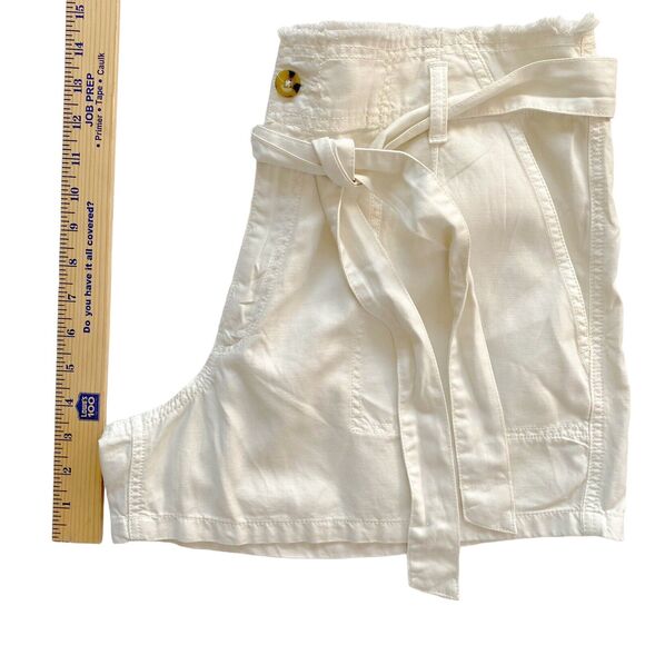 a.n.a. Women's Sz 16 High Waist Shorts Off-White w/ Belt Fringe Edge Waist - Picture 11 of 11